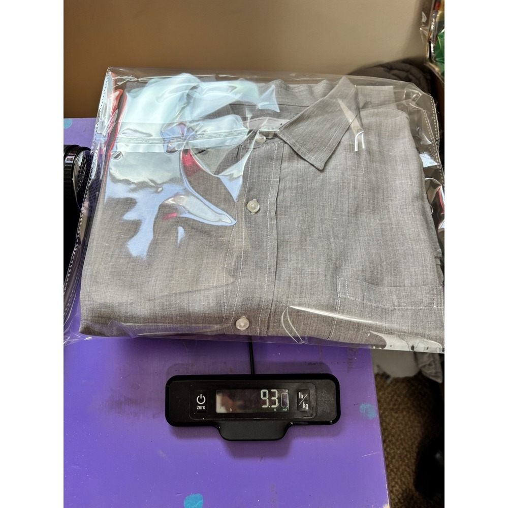 Frank And Eileen Linen Blend Long Sleeve Button Up Size XL Gray Relaxed Minimal - Picture 13 of 13